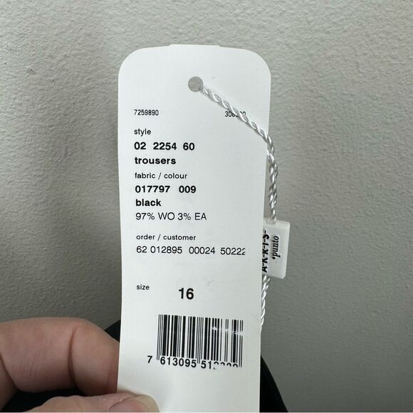 New Akris Punto Black Wool Slim Straight Leg Trouser Pants Stretch Wool Blend 16 - Picture 11 of 11